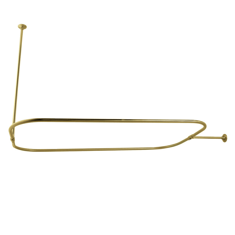 Kingston Brass CC3157 Rectangular Shower Curtain Rod, Brushed Brass - BNGBath