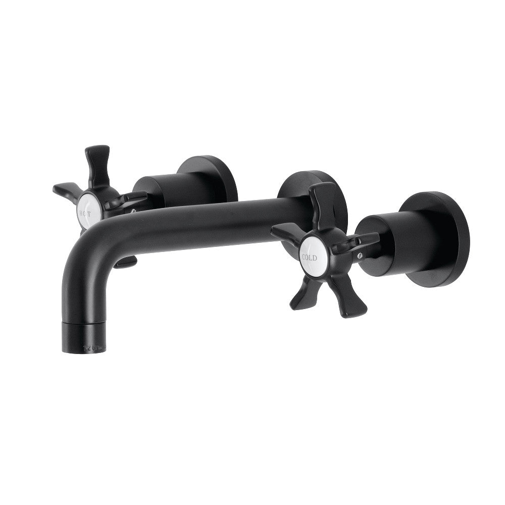 Kingston Brass KS8120NX Hamilton Two-Handle Wall Mount Bathroom Faucet, Matte Black - BNGBath