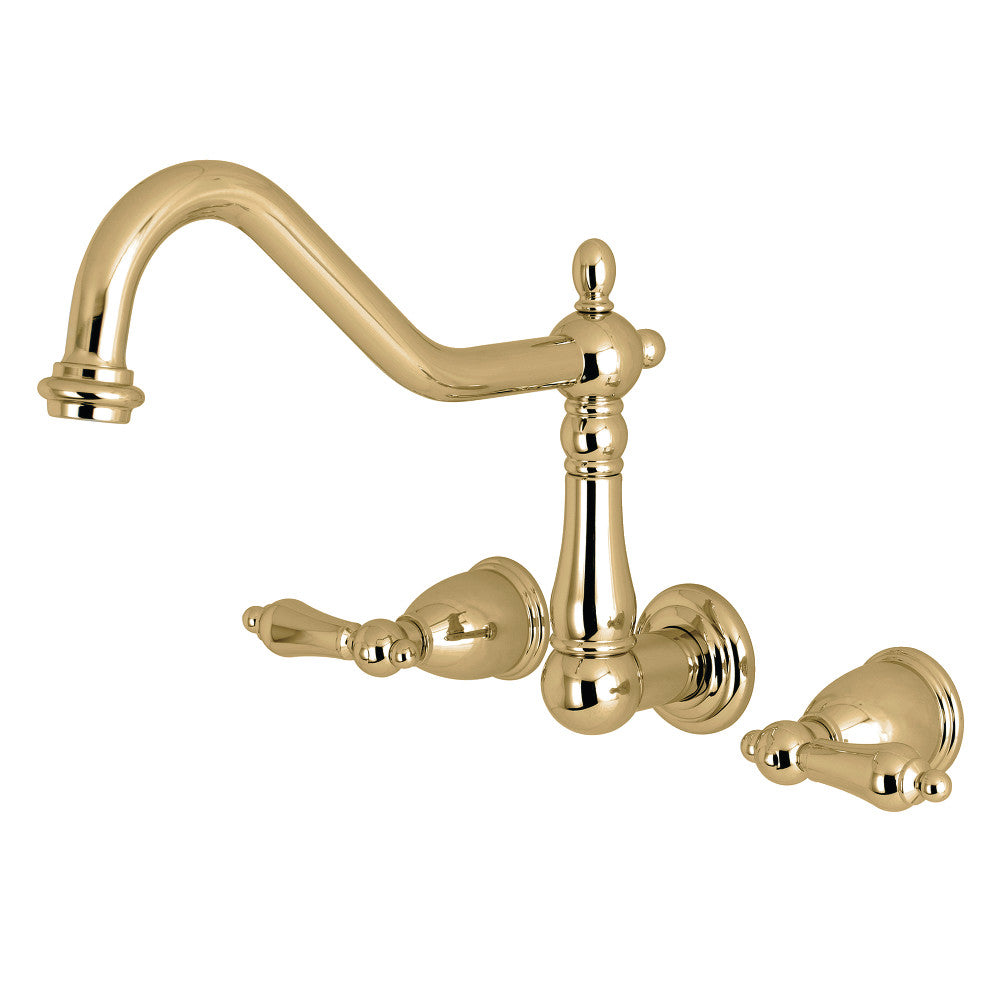 Kingston Brass KS1022AL Heritage Wall Mount Tub Faucet, Polished Brass - BNGBath