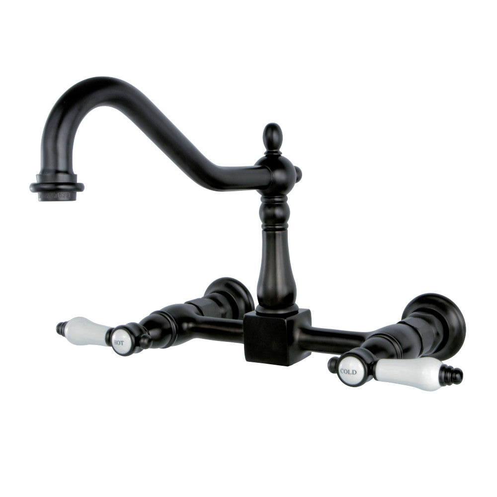 Kingston Brass KS1245BPL Bel-Air Wall Mount Bridge Kitchen Faucet, Oil Rubbed Bronze - BNGBath