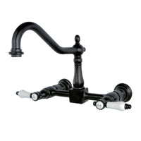 Thumbnail for Kingston Brass KS1245BPL Bel-Air Wall Mount Bridge Kitchen Faucet, Oil Rubbed Bronze - BNGBath