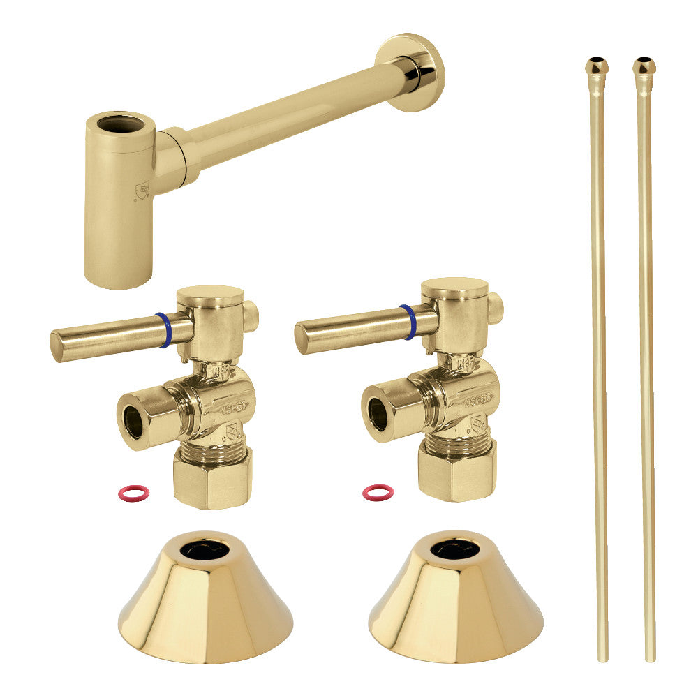 Kingston Brass CC53302DLLKB30 Modern Plumbing Sink Trim Kit with Bottle Trap, Polished Brass - BNGBath