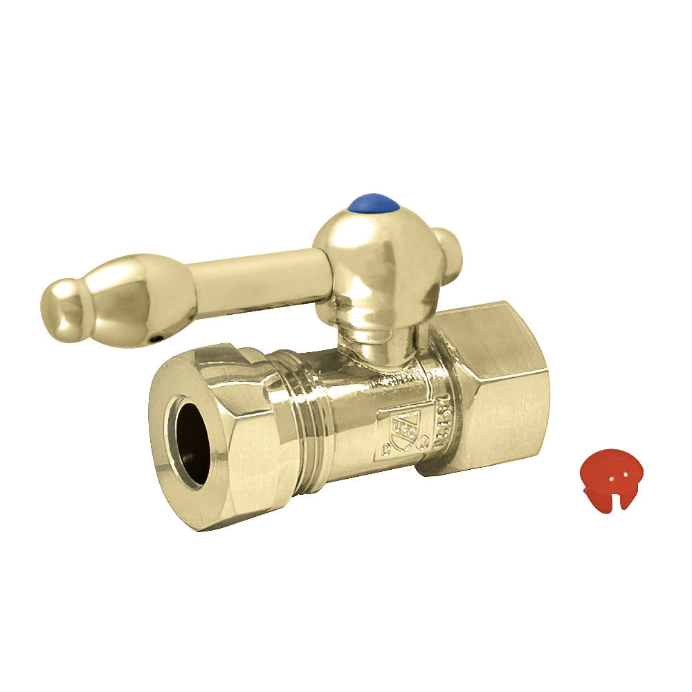 Kingston Brass CC44152KL 1/2" FIP x 1/2" or 7/16" Slip Joint Straight Shut-Off Valve, Polished Brass - BNGBath