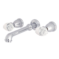 Thumbnail for Kingston Brass KS7021WVL Krystal Onyx Wall Mount Roman Tub Faucet, Polished Chrome - BNGBath