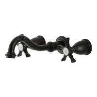 Thumbnail for Kingston Brass KS3120NX Hamilton Two-Handle Wall Mount Bathroom Faucet, Matte Black - BNGBath