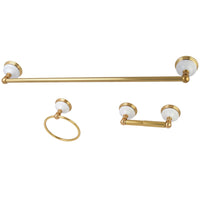 Thumbnail for Kingston Brass BAK111148PB Victorian 3-Piece Bathroom Hardware, Polished Brass - BNGBath