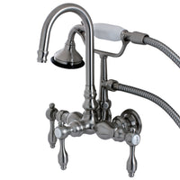 Thumbnail for Aqua Vintage AE7T8TAL Tudor Wall Mount Clawfoot Tub Faucet, Brushed Nickel - BNGBath