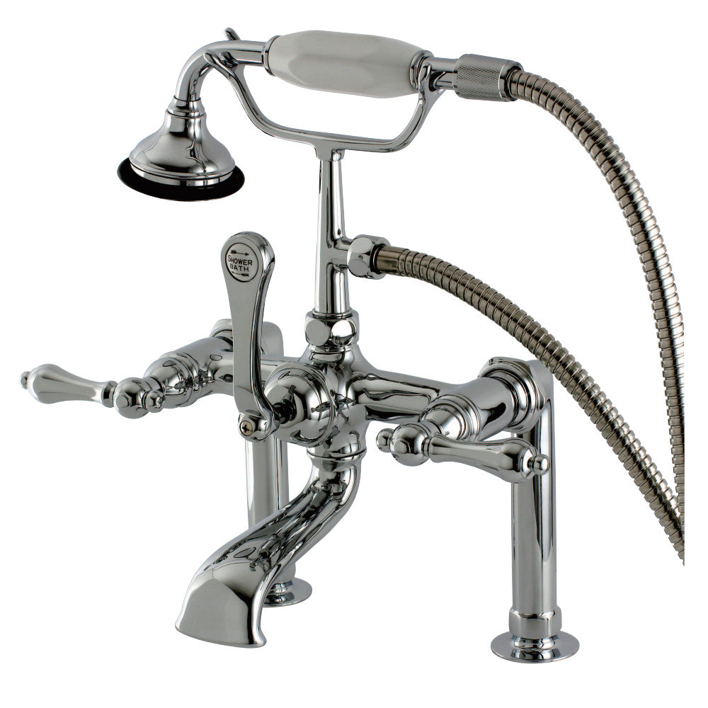 Kingston Brass AE104T1 Auqa Vintage Deck Mount Clawfoot Tub Faucet, Polished Chrome - BNGBath