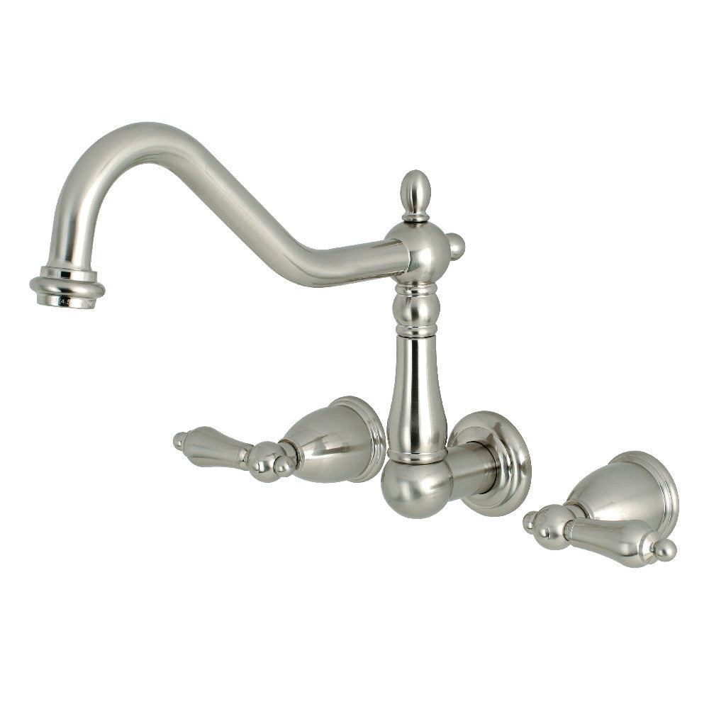 Kingston Brass KS1288AL Wall Mount Kitchen Faucet, Brushed Nickel - BNGBath