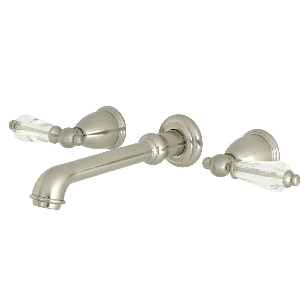 Kingston Brass KS7128WLL Wilshire Two-Handle Wall Mount Bathroom Faucet, Brushed Nickel - BNGBath